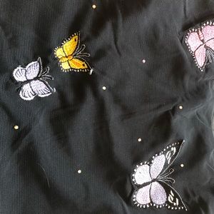 Black crop top butterflies 🦋( multi purpose)